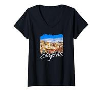 Womens Segovia Spain Souvenir/Segovia V-Neck T-Shirt