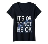 Women's sei wie du bist ok Saying Autism Depression Nerd V-Neck T-Shirt