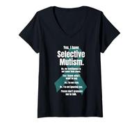 Womens Selective Mutism Warrior V-Neck T-Shirt