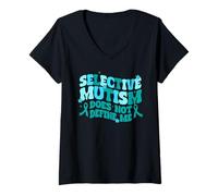 Womens Selective Mutism Warrior V-Neck T-Shirt