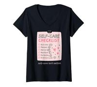 Women's Self-Care Isn't Selfish Self-Love Promotion to Feel Better V-Neck T-Shirt