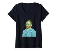 Women's Self-Portrait by Vincent Van Gogh (1889) - no Background V-Neck T-Shirt