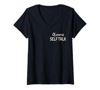 Womens Self Talk Ironic Funny V-Neck T-Shirt