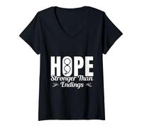 Women's Semi Colon Hope Stronger Semicolon V-Neck T-Shirt