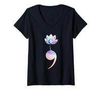 Womens Semicolon Lotus Suicide Awareness Prevention Hope Art V-Neck T-Shirt