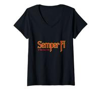Womens SEMPER FI TIL THE DAY I DIE V-Neck T-Shirt