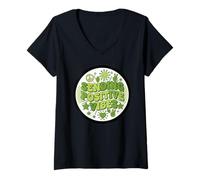 Women's Sending Positive Vibes - Inspirational Feel Good Message V-Neck T-Shirt