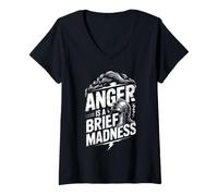 Womens Seneca Stoic Philosoper Quote Motivational Stoicism Graphic V-Neck T-Shirt