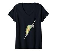 Women's Senegal Parrot Watercolor Illustration V-Neck T-Shirt