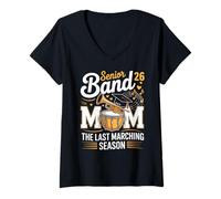 Womens Senior Band Mom 2026 The Last Marching Season V-Neck T-Shirt