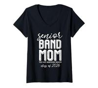 Womens Senior Band Mom The Last Marching Season Class of 2026 V-Neck T-Shirt