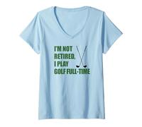 Women's Senior Golfer I'm Not Retired Play Golf Full-Time Funny V-Neck T-Shirt