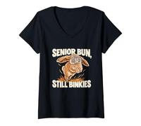 Women's Senior Rabbit Owner Binky Older Bunny Appreciation V-Neck T-Shirt