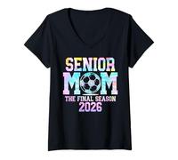 Women's Senior Soccer Mom The Final Season 2026 Class 2026 Tie Dye V-Neck T-Shirt
