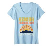 Women's Senior Sunrise 2027 Our Last First Day Class of 2027 V-Neck T-Shirt