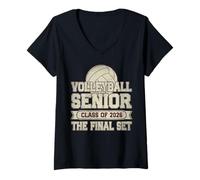 Womens Senior Volleyball Class of 2026 Crew The Final Set V-Neck T-Shirt