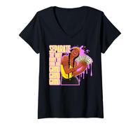 Women's Seperate The Body from The Mind and Grind Grind Black Sista V-Neck T-Shirt