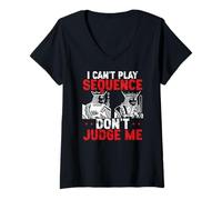 Womens Sequence Card Game Don´t judge me Sequence Player V-Neck T-Shirt