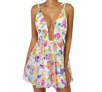 Women's Sequin A-Line Dress Evening Summer Outfit Luxury Spaghetti Straps Deep V Neck Backless Dress Sexy Club Streetwear-b-S