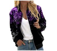 Women's Sequin Jacket with Zip Glitter Bomber Jacket Bolero Elegant Jackets Festive Disco Costume Long Sleeve Casual Sequin Jacket Slim Fit Winter Streetwear Top Glitter Top for Rave Party, Black-r