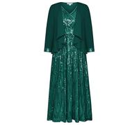 Women's Sequin Maxi Dress Elegant Mother of The Bride Dresses for Wedding Glitter Formal Party Cocktail Evening Grown Dress Dark Green Size 8
