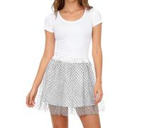 Women's Sequin Skirt, Elegant Three Ruffle Stage Skirt for Contemporary Dance with Tiered Design and Smooth Movement for Adult Women