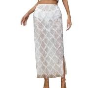Womens Sequin Skirts Bodycon Fringe A Line Midi Skirt Sparkly Mesh Sheer Side Slit Tassel Skirts Glitter Slimming Flowy Casual Elastic Waist Office Work Party Clubwear Gray