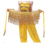 Women's Sequin Tassel Skirt, Glitter Sparkly Fringe Belly Dance Hip Scarf Skirts, 4 Layers Tassels Mini Wrap Skirt for Women Girls Festival Dance Performance Metallic Rave Party Belts Costume Outfits