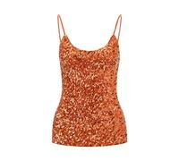 Women's Sequin Tops Sleeveless Glitter Camisole Vest Adjustable Straps Daily Halter Tank Tops Blouse Tshirts For Night Club Party Performance Costume Camisole Sleep Set (Orange, One Size)