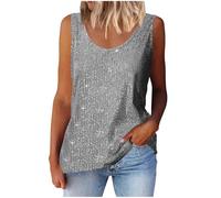 Womens Sequin Vests Glitter Sparkle Sleeveless Tank Tops Summer Casual Slim Fitted Cami Shirts Fashion Party Blouses Camisole for Petite Ladies UK My Recent Orders Gray