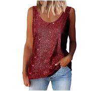 Womens Sequin Vests Glitter Sparkle Sleeveless Tank Tops Summer Casual Slim Fitted Cami Shirts Fashion Party Blouses Camisole for Petite Ladies UK My Recent Orders Wine