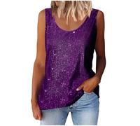 Womens Sequin Vests Glitter Sparkle Sleeveless Tank Tops Summer Casual Slim Fitted Cami Shirts Fashion Party Blouses Camisole for Petite Ladies UK My Recent Orders Purple