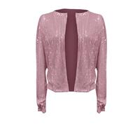 Women's Sequined Flight Jacket Baseball Jackets Hip Hop Jazz Modern Dance Coat Performance Costume Solid Color Sequin Casual Short Women Winter Ladies Jacket (Pink, XXL)
