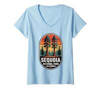 Womens Sequoia National Park Hiking Camping Men Women Kids V-Neck T-Shirt