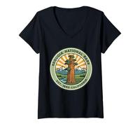 Womens Sequoia National Park Hiking Camping Men Women Kids V-Neck T-Shirt