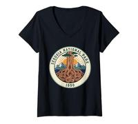 Womens Sequoia National Park Hiking Camping Men Women Kids V-Neck T-Shirt