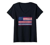Womens Serapis John Paul Jones Flag V-Neck T-Shirt