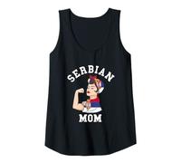 Womens Serbian Mom Serbia Flag Mama Pride Roots Mother Tank Top