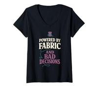 Women's Serial Quilter Sewciopath Funny Quilter Sewing Humor Gift V-Neck T-Shirt