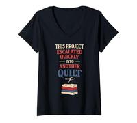 Women's Serial Quilter Sewciopath Funny Quilter Sewing Humor Gift V-Neck T-Shirt