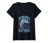 Womens Serious About Blue Tongue Skinks Reptile Keeper V-Neck T-Shirt