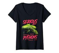 Women's Serious About Green Tree Pythons Since 1992 V-Neck T-Shirt