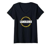 Womens Served by The Greatest Landlord in This Establishment Quote V-Neck T-Shirt