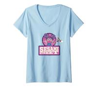 Women's Sesame Street 123 Flag Abby Cadabby V-Neck T-Shirt