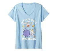 Women's Sesame Street Bert Ernie Space Adventure Rocket Classic Fun V-Neck T-Shirt