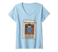 Women's Sesame Street Cookie Monster Great Cookie Thief V-Neck T-Shirt