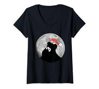 Womens Sesame Street Cookie Monster Xmas Christmas Sesame Street V-Neck T-Shirt