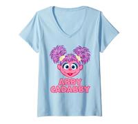 Women's Sesame Street Head Abby V-Neck T-Shirt
