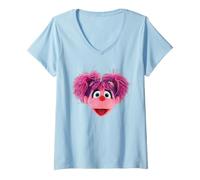 Women's Sesame Street Real Face Abby Cadabby V-Neck T-Shirt