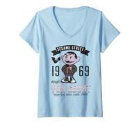 Womens Sesame Street Squad Count Baseball Champion College Cartoon V-Neck T-Shirt